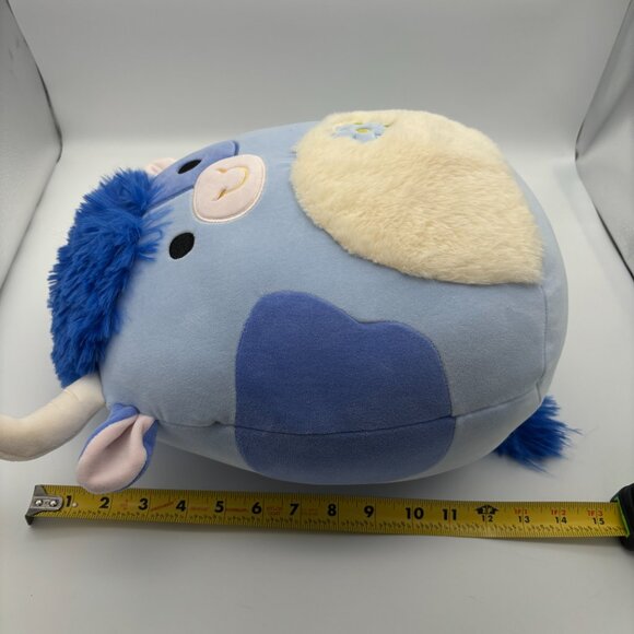 Squishmallows 12" Bermayeh Blue Bull Fuzzy White Belly Flower Stuffed Plush Toy - Picture 4 of 4